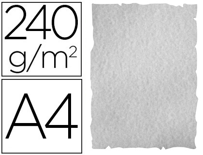 25 hojas papel pergamino Liderpapel A4 240g/m² gris  con bordes